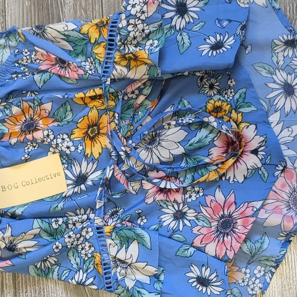 BOGO!! NWT B.O.G Collective Floral Peplum Tank S - Picture 3 of 4
